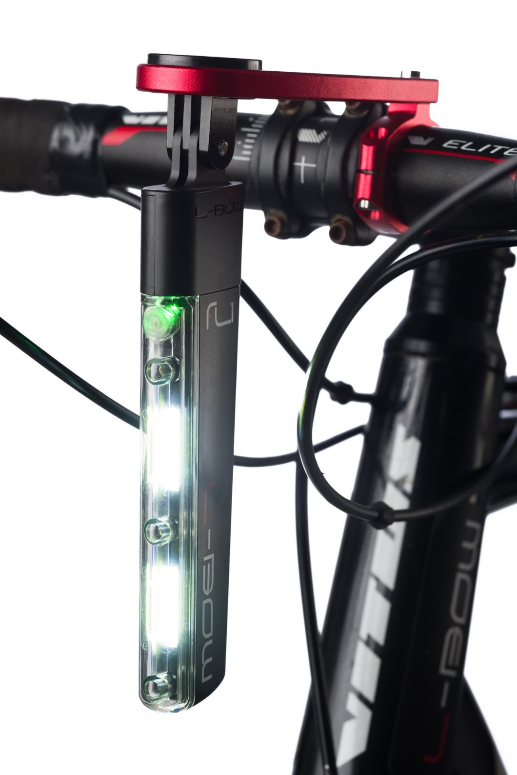 L-Bow FL1 Front Bike Light with Gub handlebar computer mount included